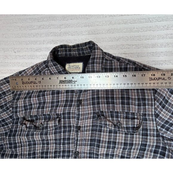 Boston Traders Men XL Flannel Shirt Jacket Button Front Plaid Multicolor Casual - Picture 4 of 9